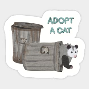 Paper craft adopt a cat opossum Sticker